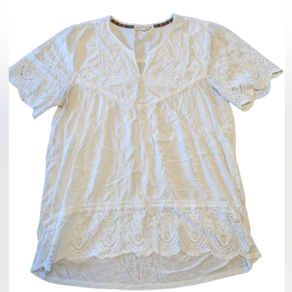 Cactus+Pearl Eyelet Top